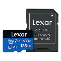 

                                    Lexar High-Performance 633x 128GB MicroSDXC UHS-I Memory Card with Adapter